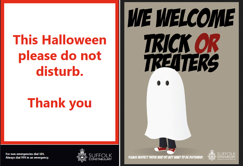 Suffolk Police advice and posters ahead of Halloween