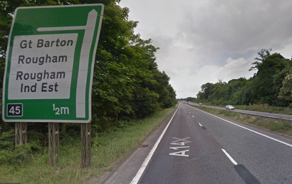 A woman in her 20s has died following a collision on the A14 yesterday