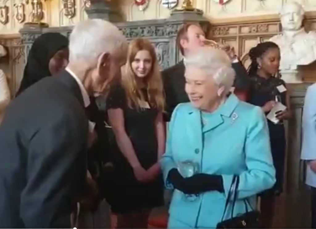 West Suffolk Hospital Volunteer 88 Year old Ron meets the Queen at Windsor Castle