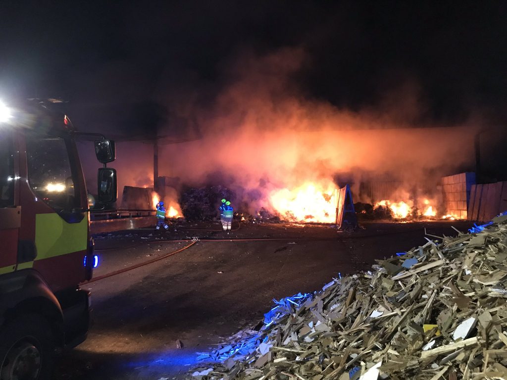 Suffolk Fire and Rescue tackle large fire at Red Lodge recycling centre