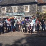 Friends and family wear wigs to support Mark and raise money for the West Suffolk Hospital