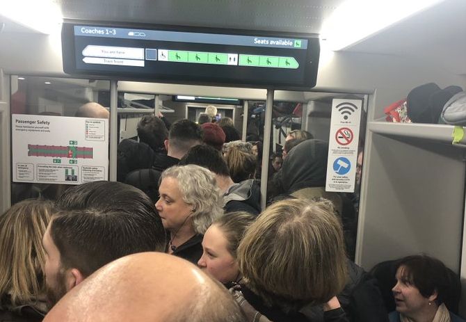 Passengers forced to stand in toilet cubicle on Greater Anglia train