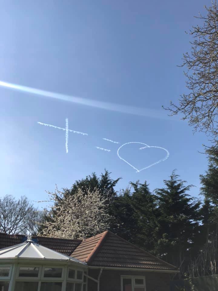Love in the skies over Bury St Edmunds