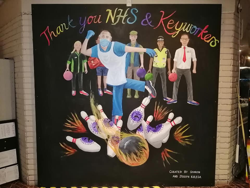 Bury St Edmunds bowling alley has unveils mural to NHS and Keyworkers