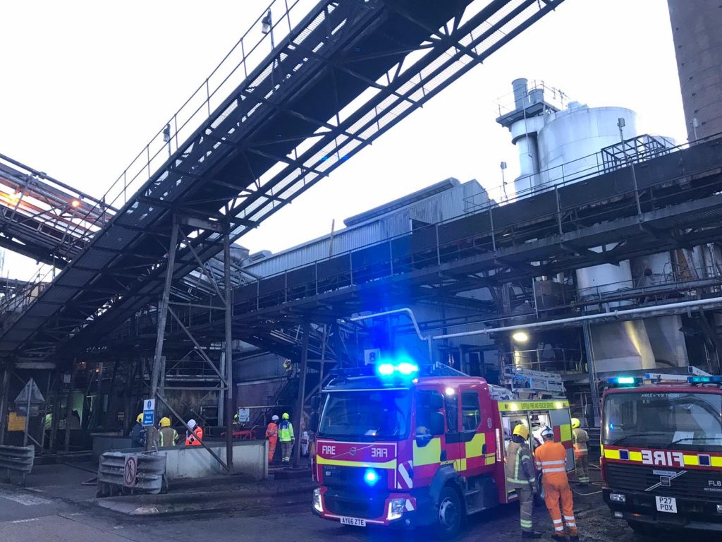 Fire crews attend large fire at Sugar beet Factory
