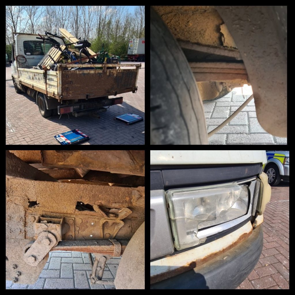 Unroadworthy van stopped by Police on the A14 at Bury St Edmunds