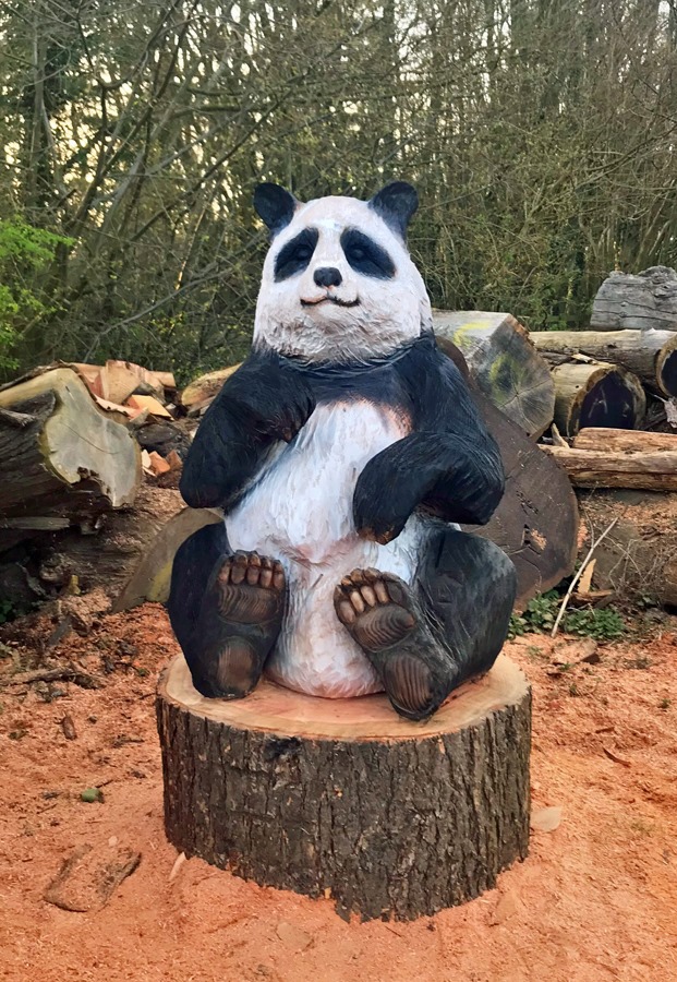New panda carving arrives at Nowton Park