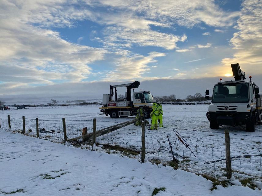 Specialist Engineers from Bury St Edmunds help restore power in North Yorkshire following Storm Arwen