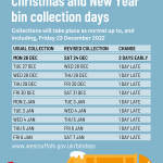 West Suffolk Council are reminding us of  changes to Christmas bin collection days