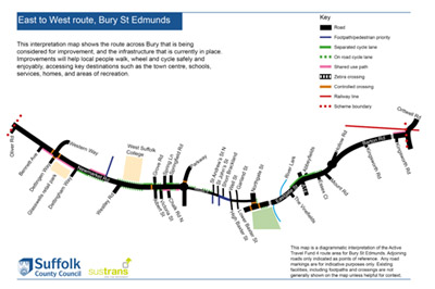 Consultation launched on how to improve Bury St Edmunds Walking, wheeling and cycling routes