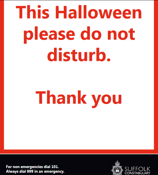 Suffolk Police release posters and urge us to have fun and stay safe this Halloween